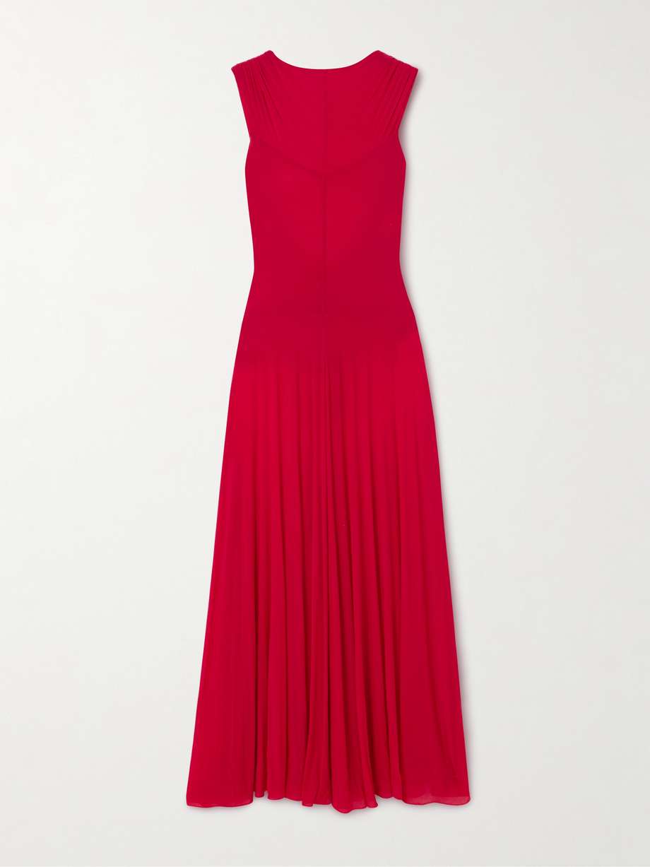 open-back paneled stretch-jersey maxi dress