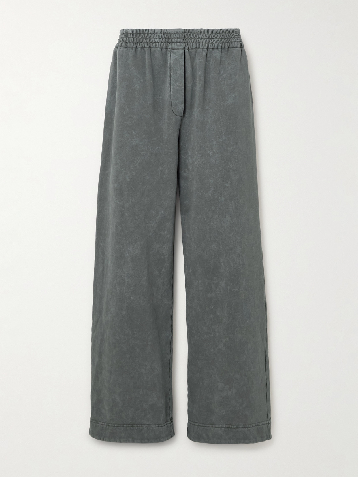 Magda Butrym Acid-wash Cotton-blend Jersey Track Pants In Gray