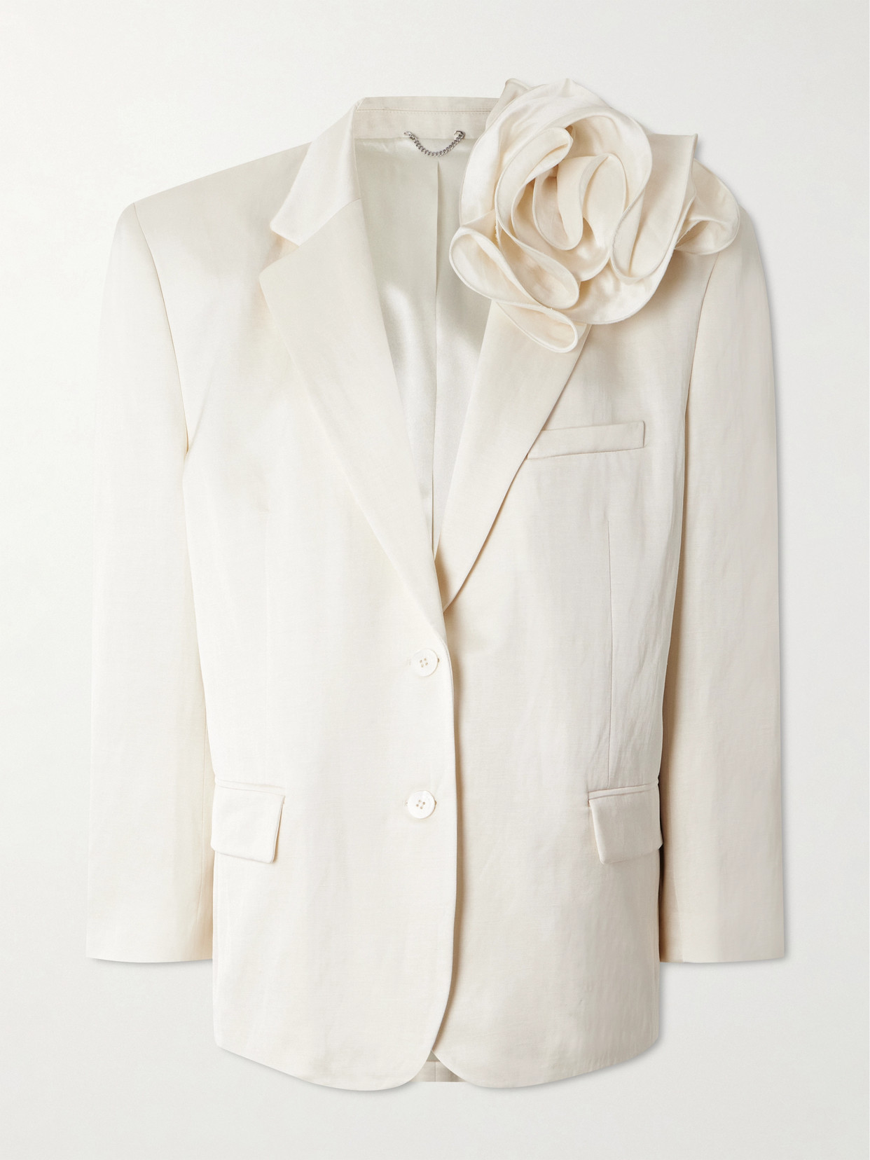 Magda Butrym '01' Blazer Featuring Floral Embellishment In Ivory