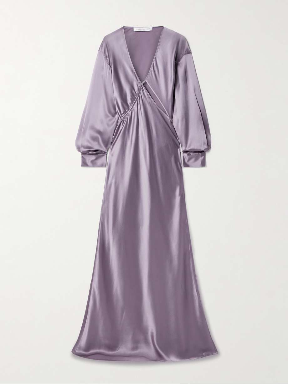 cutout silk-satin maxi dress