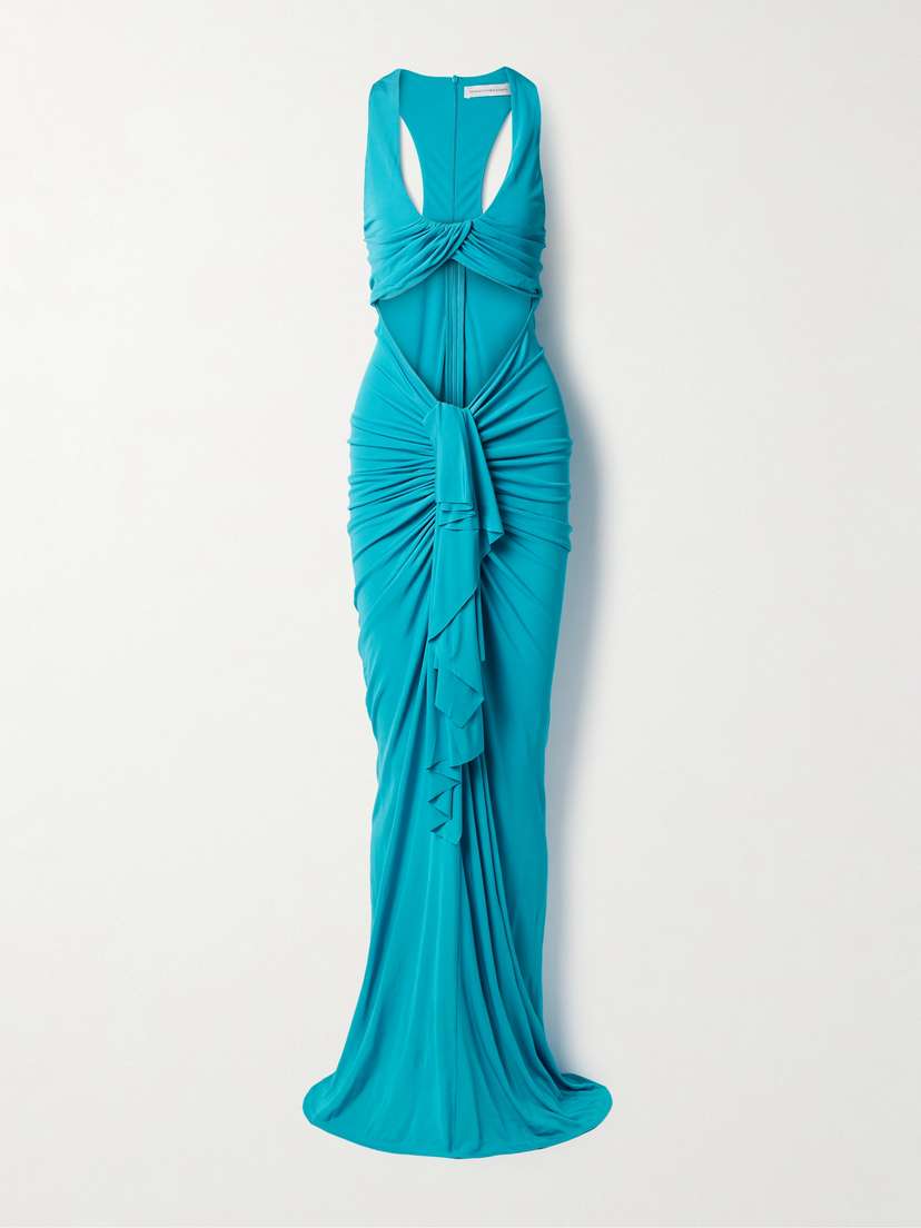 Christopher Esber Vivenda Cutout Draped Jersey Maxi Dress