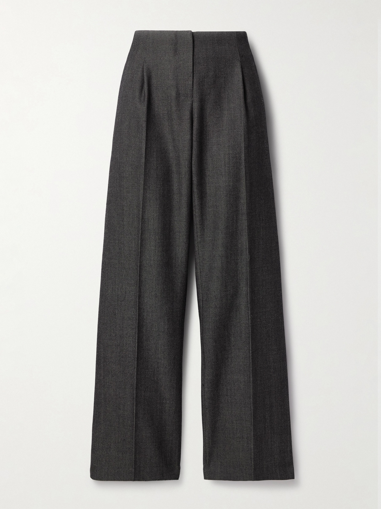 Christopher Esber Redux Pleated Wool-twill Straight-leg Pants In Gray