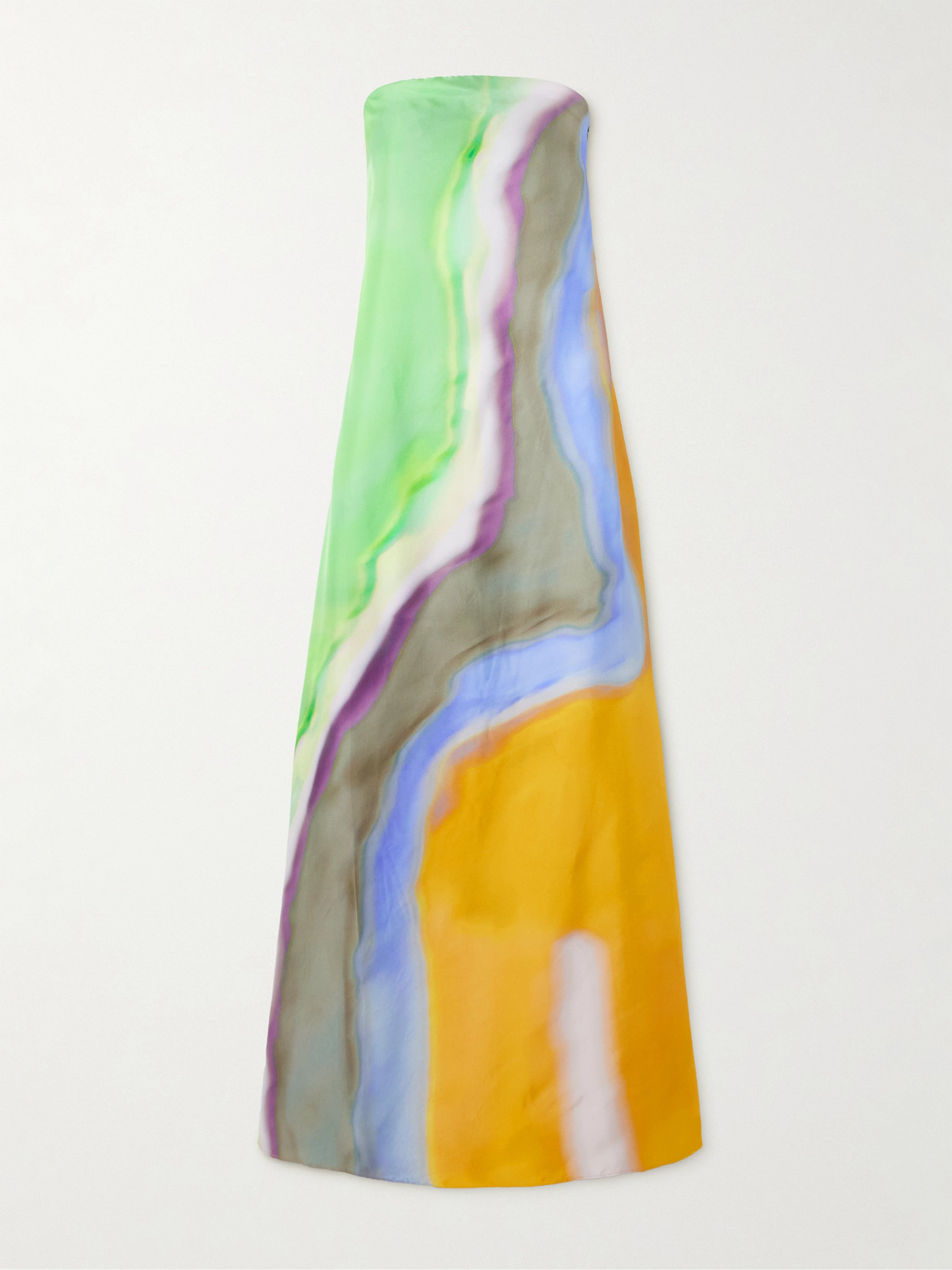 Christopher Esber - Aura Strapless Printed Silk-twill Maxi Dress - Orange
