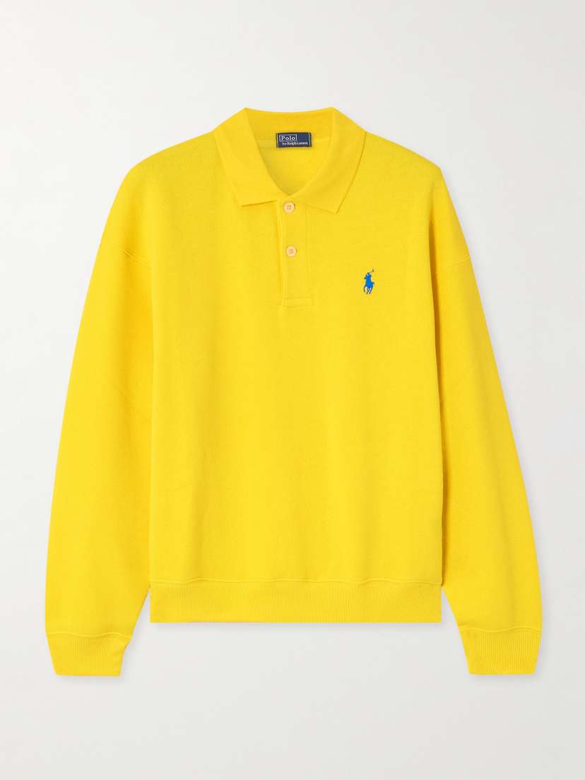 Polo Ralph Lauren Embroidered Cotton-blend Jersey Polo Sweatshirt