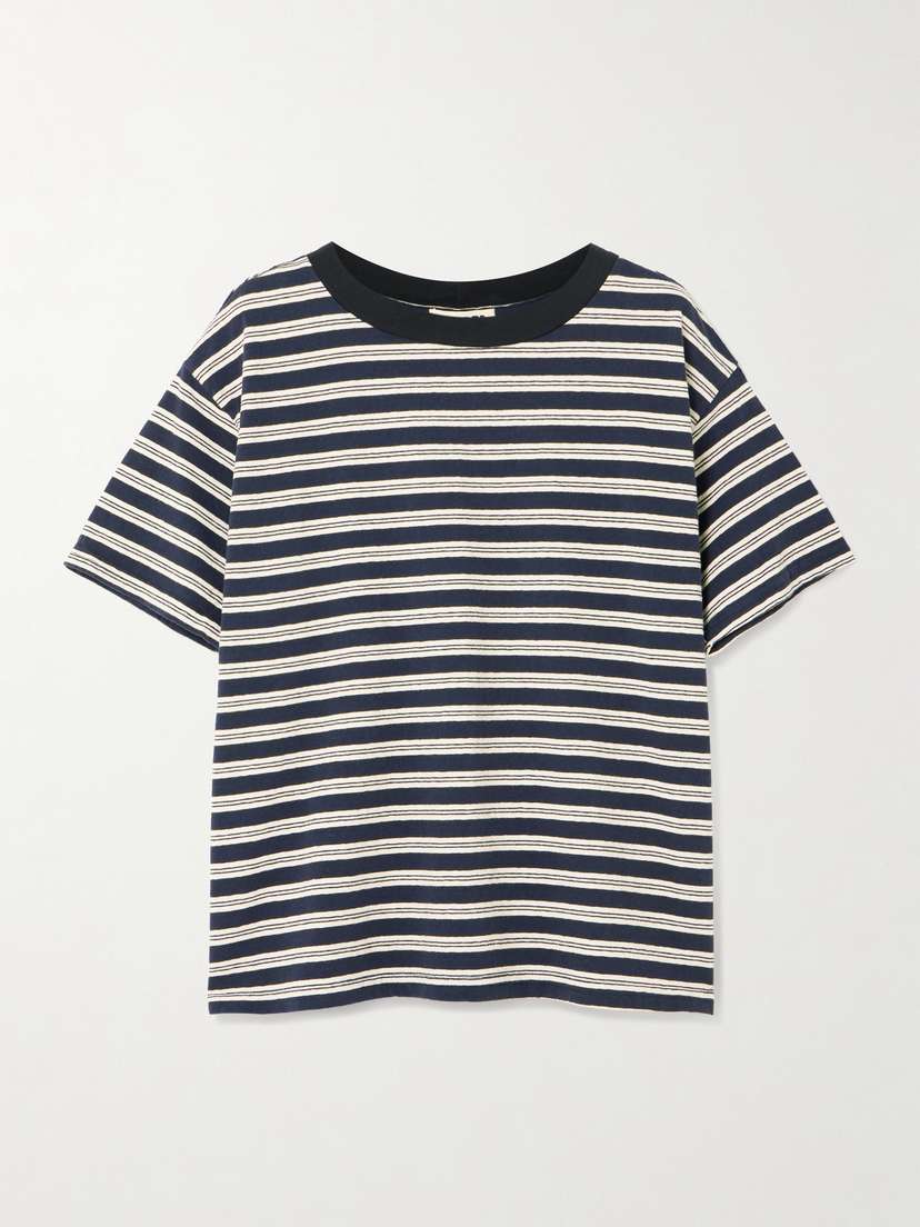 B SIDES Atlas Striped Cotton-jersey T-shirt