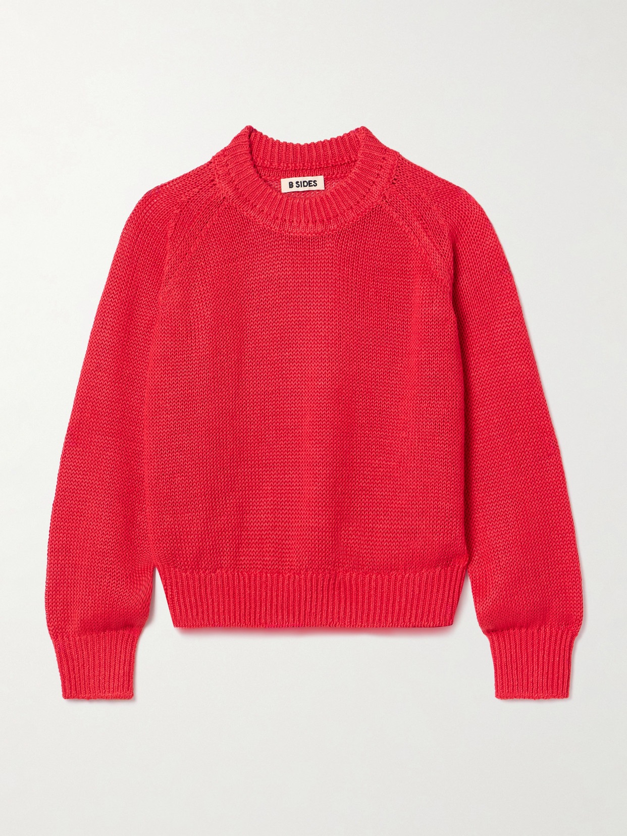 B Sides Knitted Linen Sweater In Red