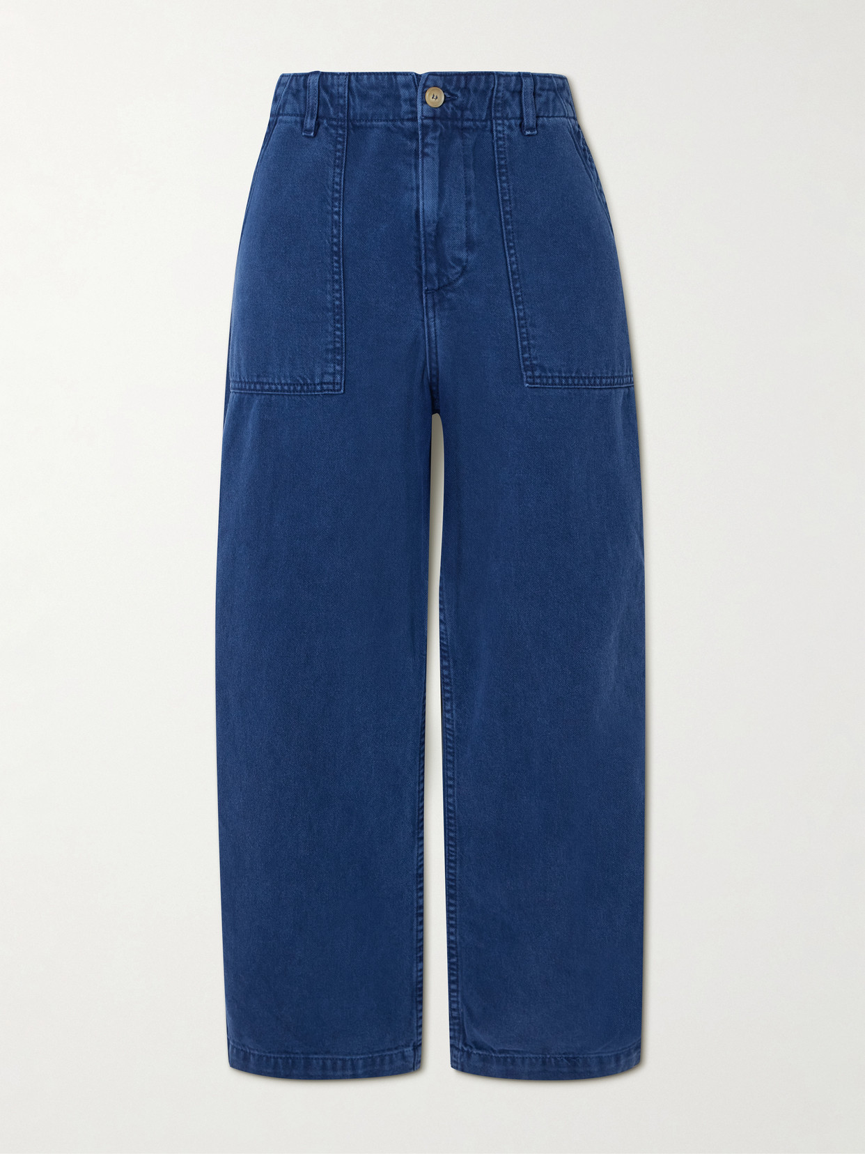 B Sides Roma Cotton-twill Wide-leg Pants In Blue