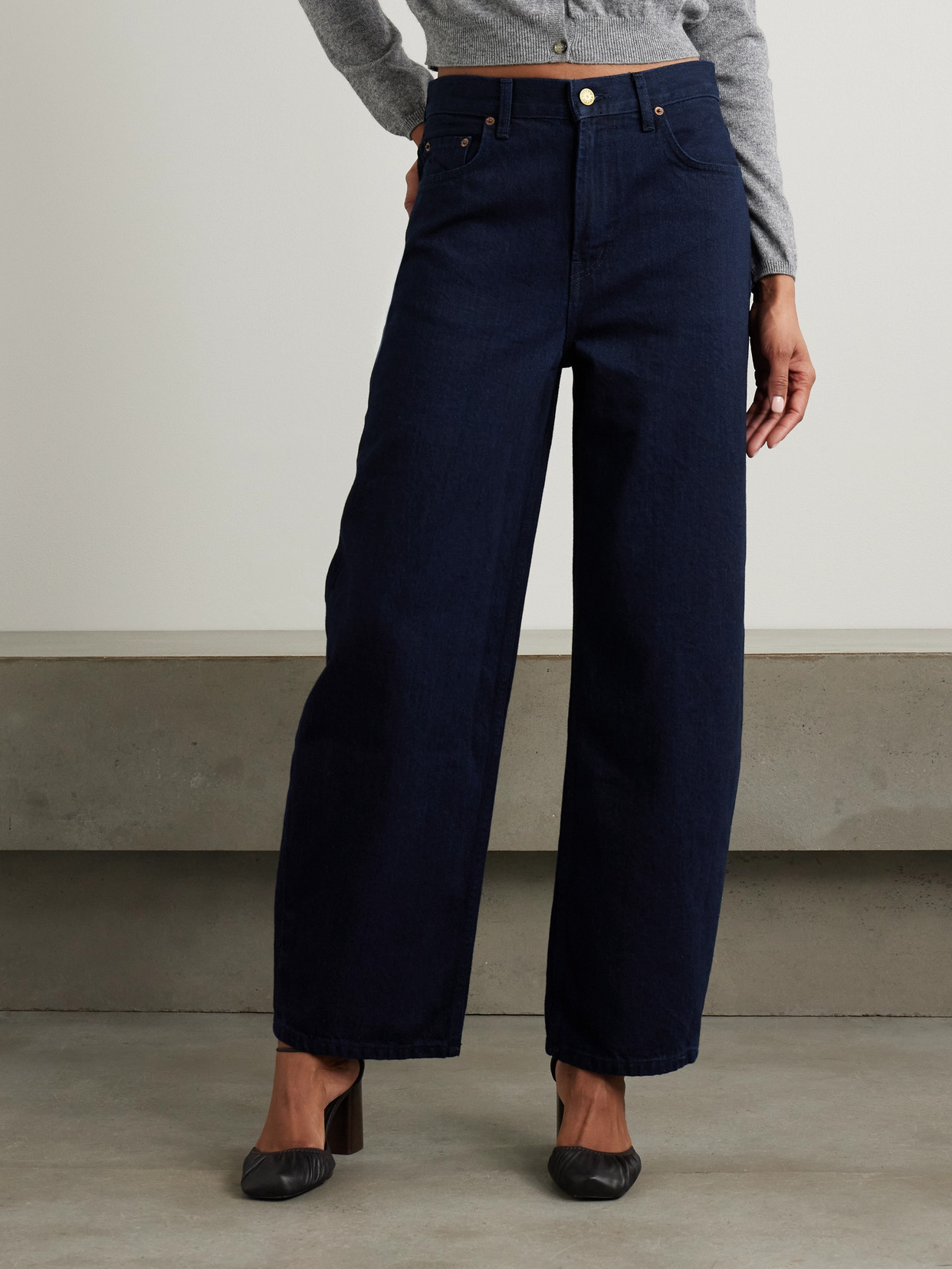 B Sides Leroy High-rise Tapered Jeans In Blue