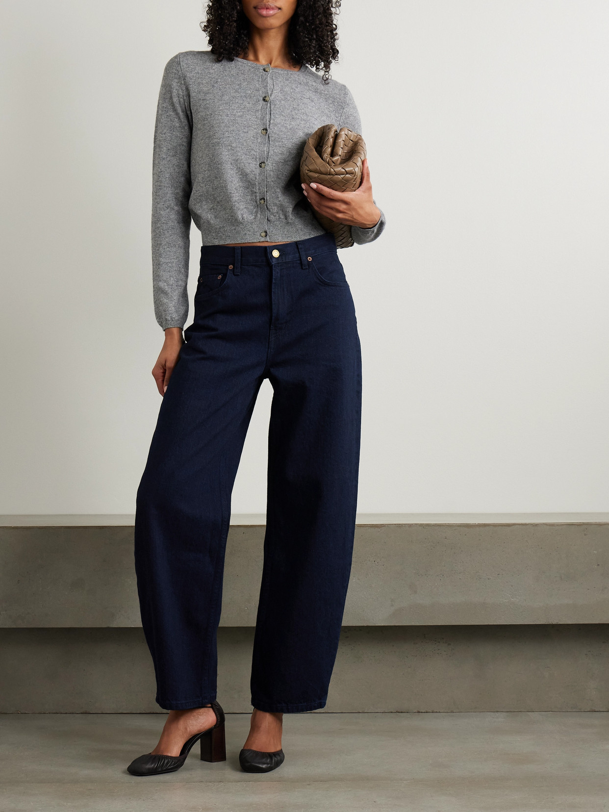 B Sides Leroy High-rise Tapered Jeans In Blue
