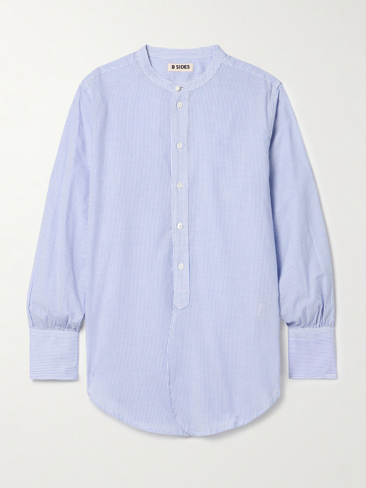 B Sides Marta Striped Cotton Shirt In Blue