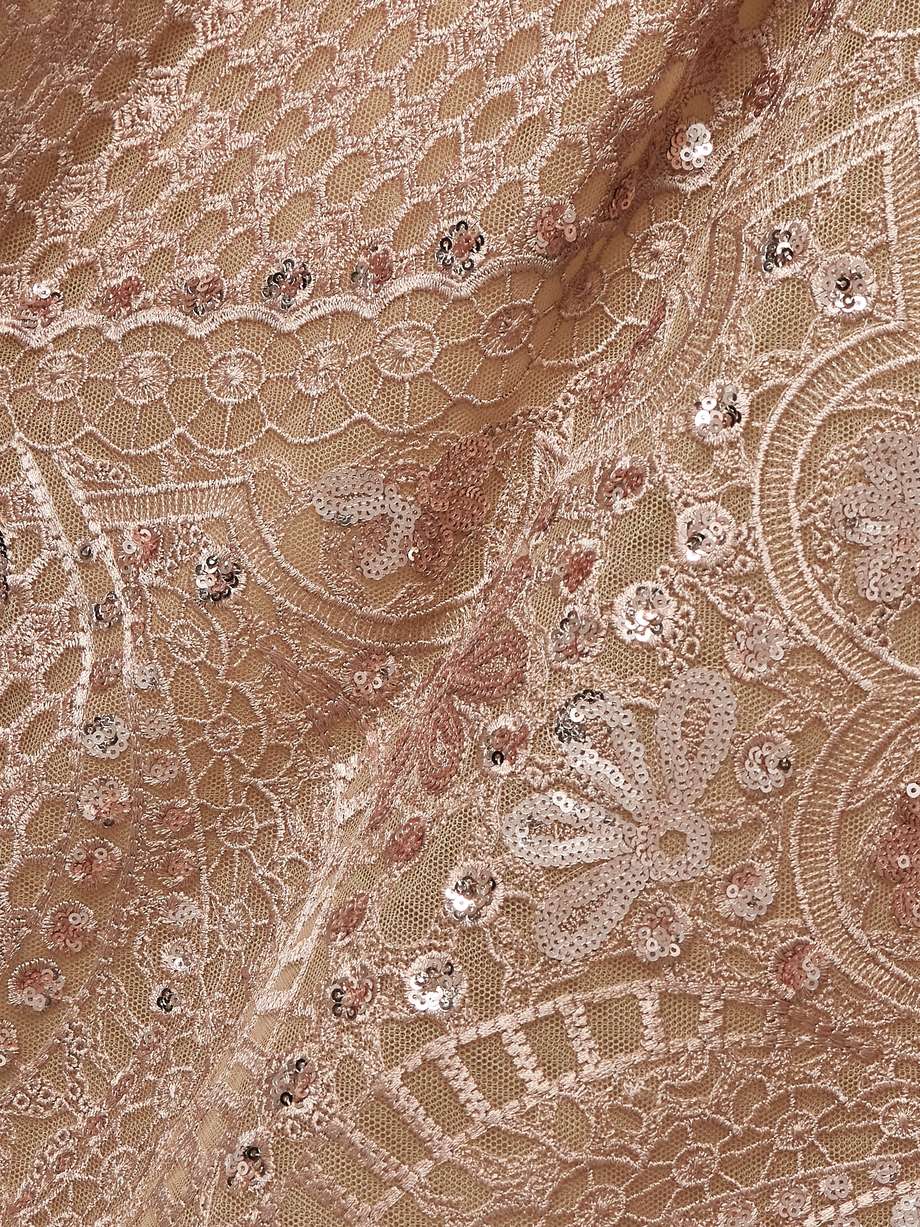 strapless sequined embroidered tulle midi dress