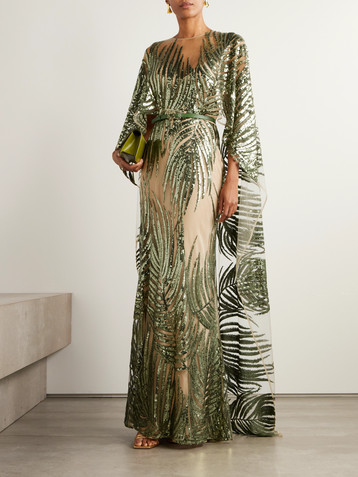 Elie Saab Sequined tulle gown