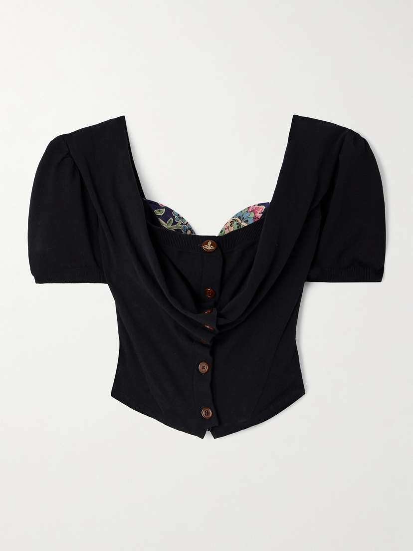 Vivienne Westwood Bea Printed Draped Cotton Top