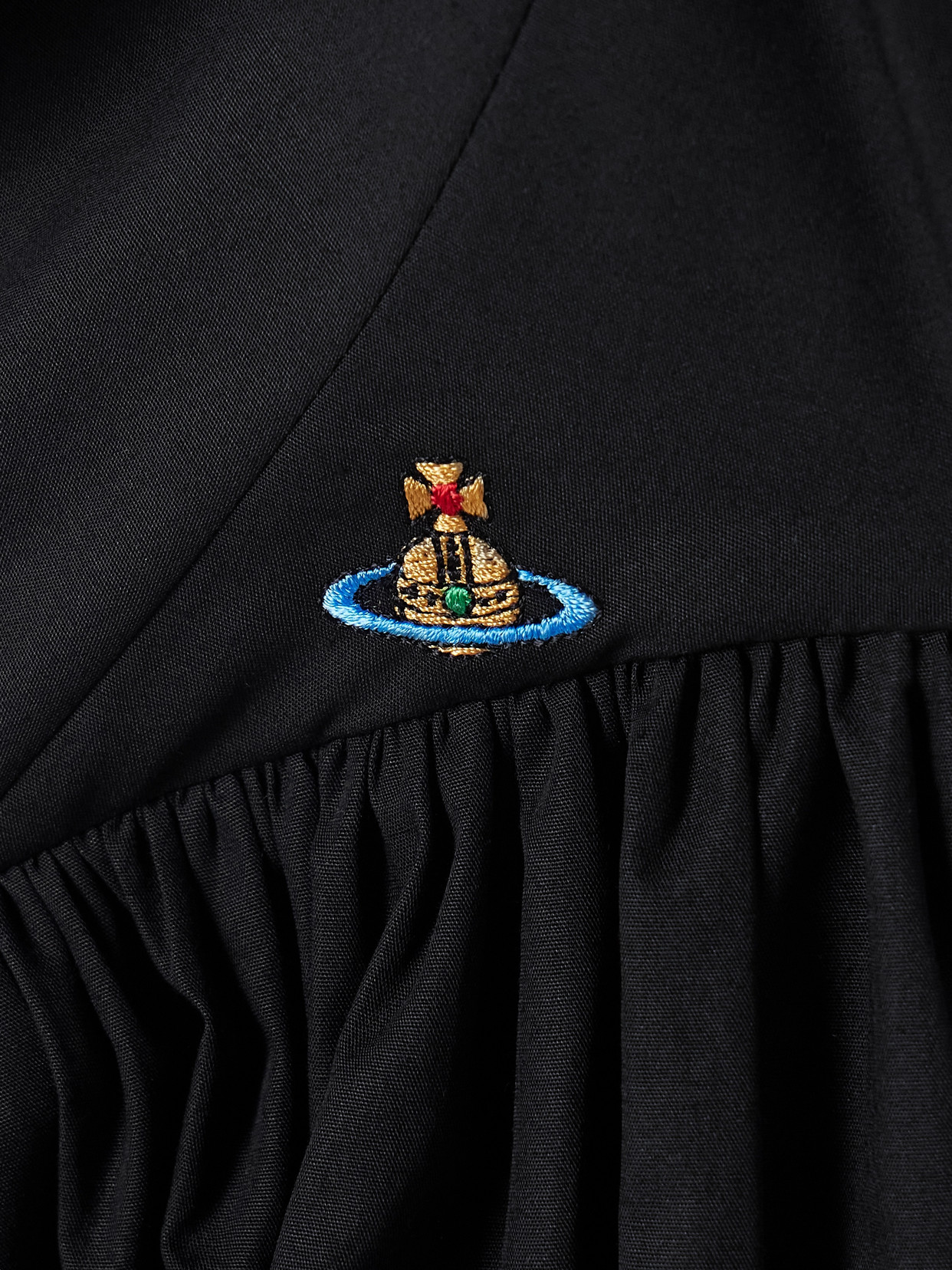 Vivienne Westwood Orb Embroidered Sleeveless Midi Dress In Black