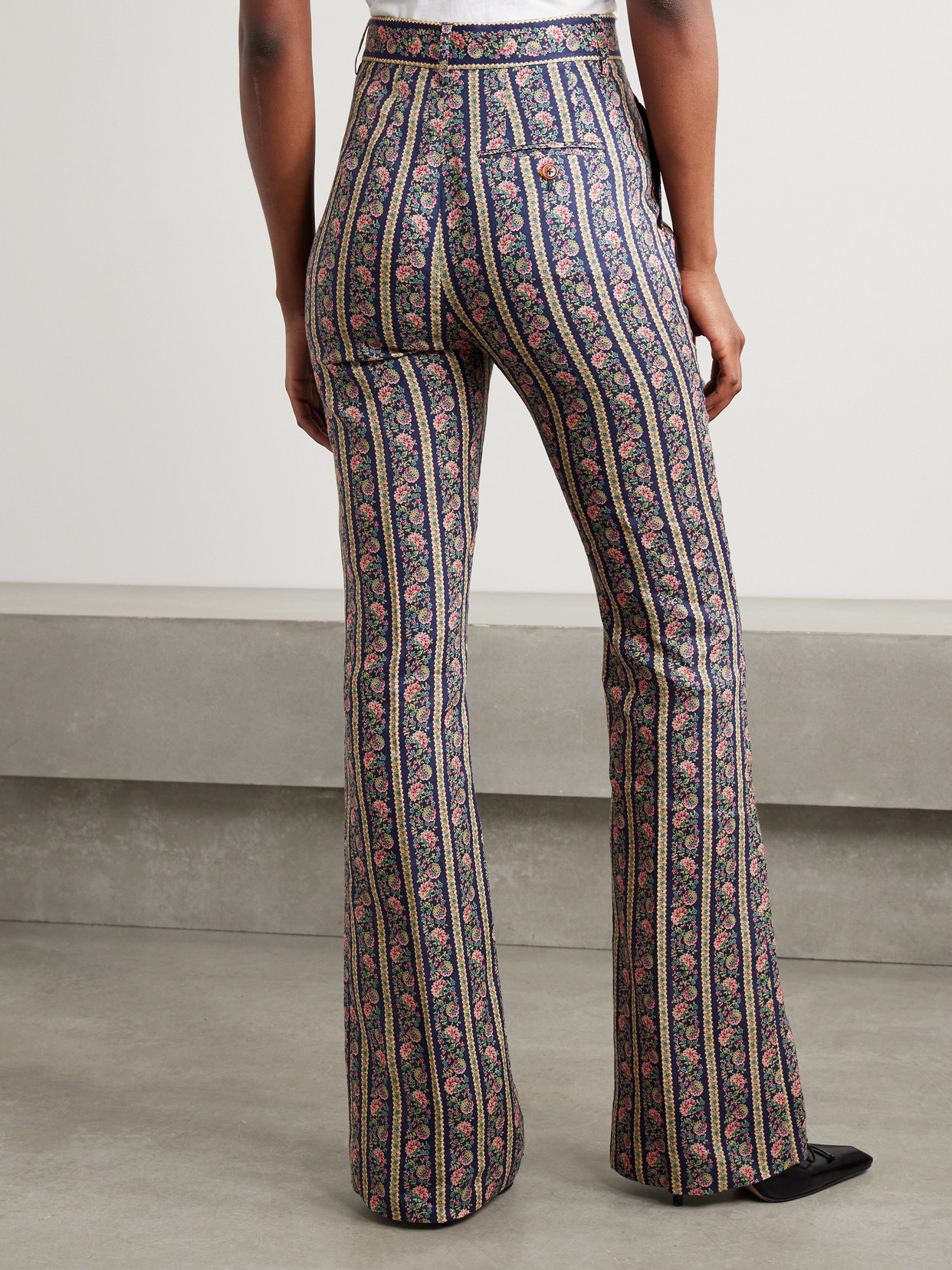 Vivienne Westwood Ray Floral-print Linen Flared Pants In Multi