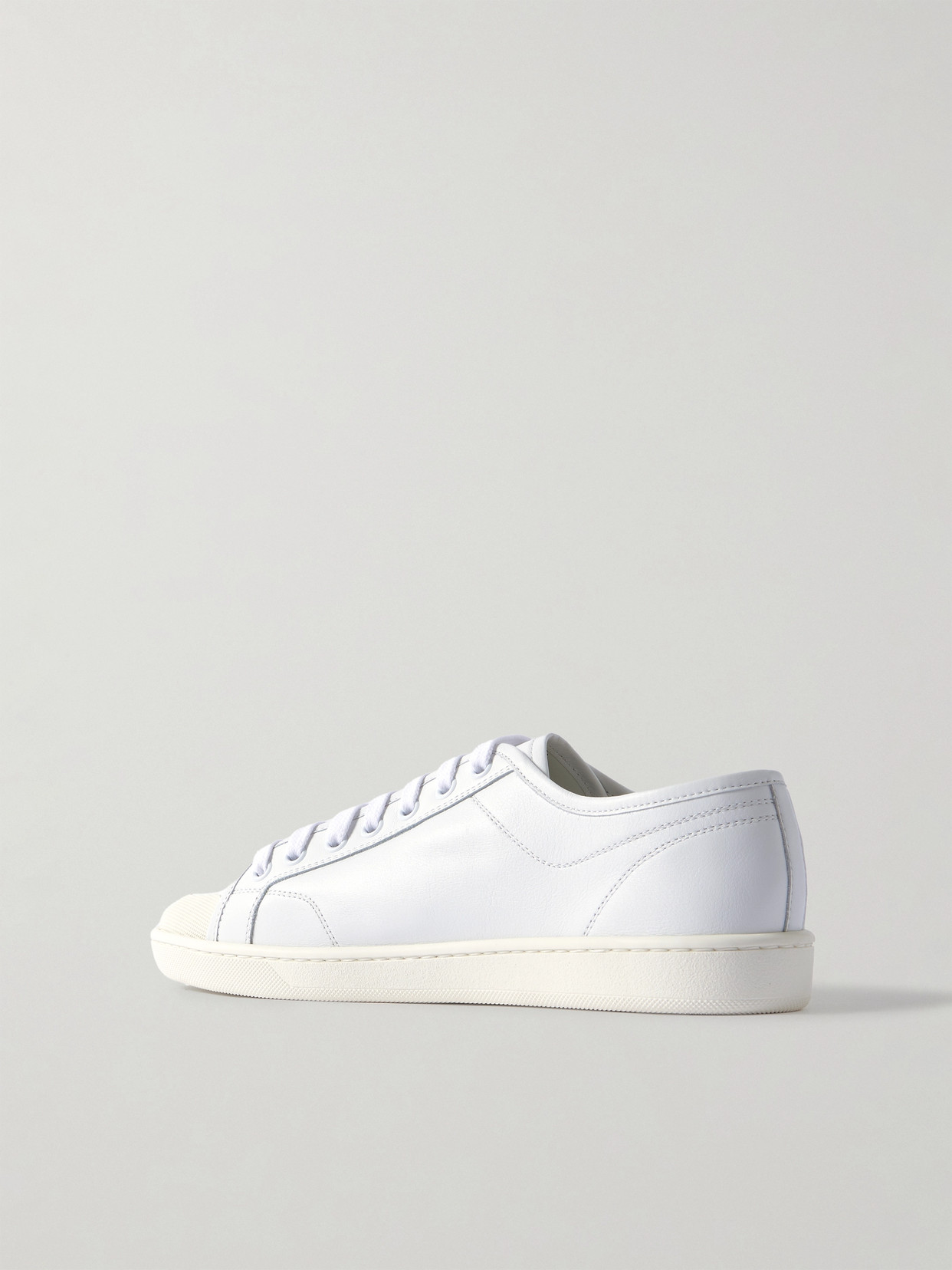Saint Laurent Gym Leather Low-top Sneakers In White