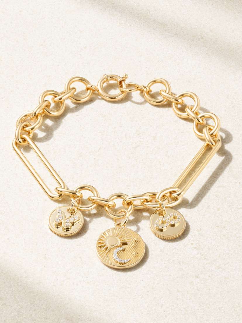 Foundrae Balance, Karma & Reverie 18-karat Gold Diamond Bracelet