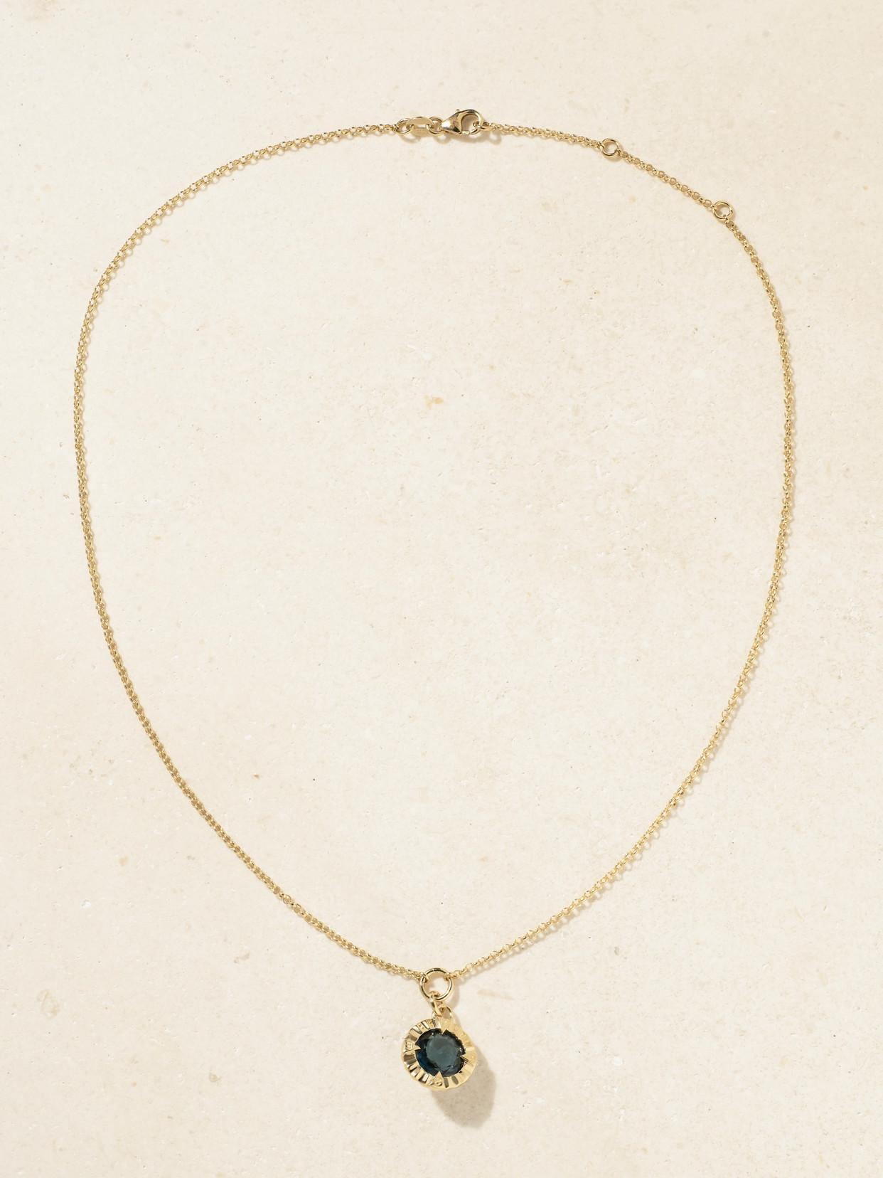 Foundrae - Internal Compass Belcher Chain 18-karat Gold Topaz Necklace - One size