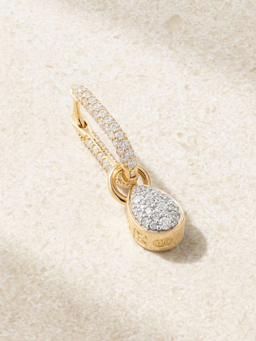 Foundrae Forever & Always 18-karat Gold Diamond Single Hoop Earring
