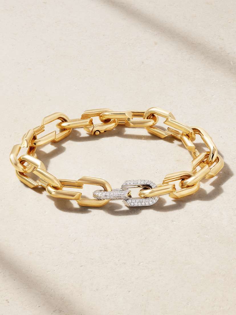 Foundrae 18-karat Yellow And White Gold Diamond Bracelet