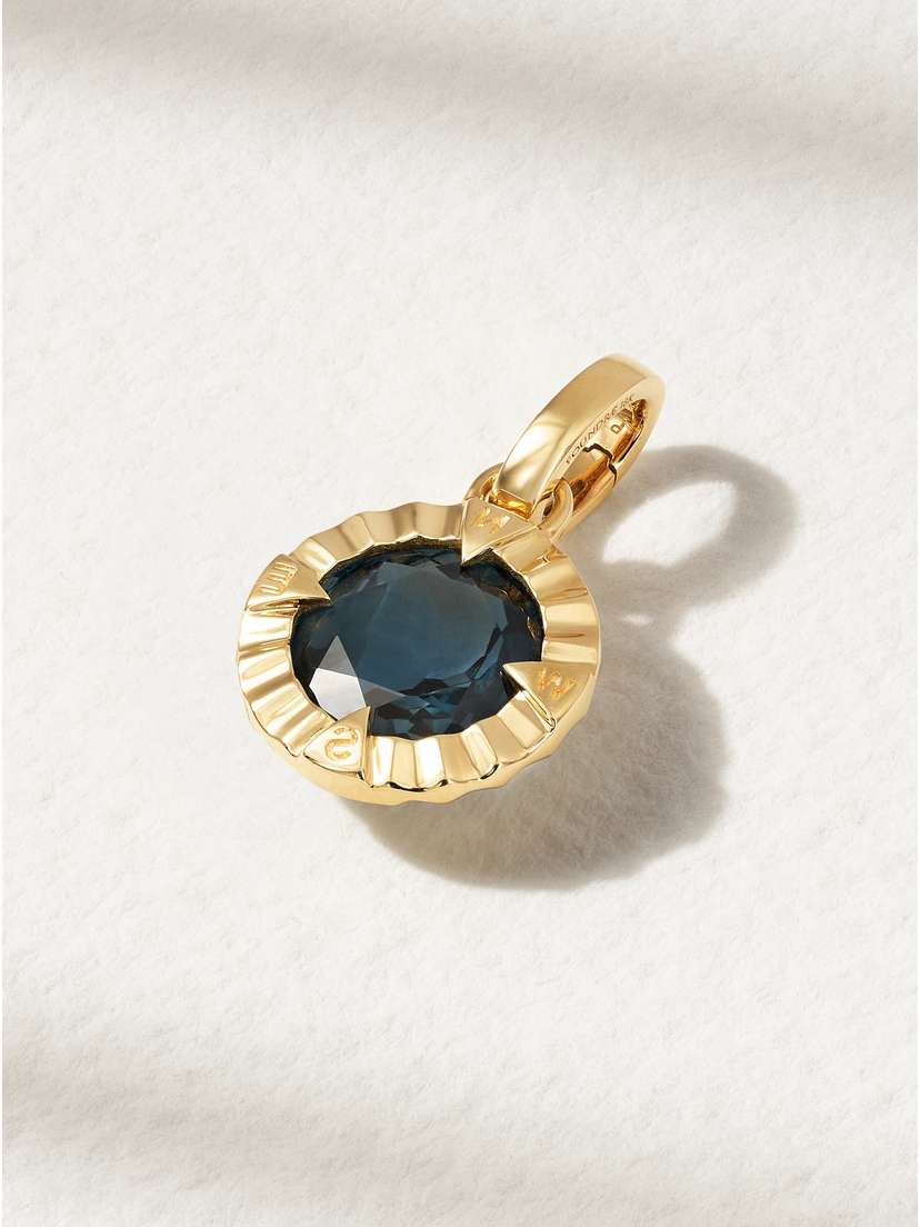 Foundrae Internal Compass 18-karat Gold Topaz Pendant