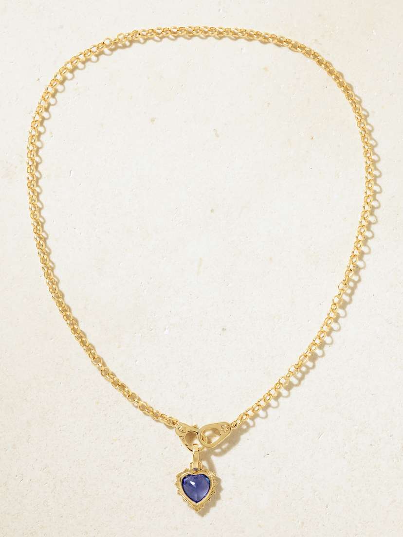 Foundrae Heart 18-karat Gold Tanzanite Necklace