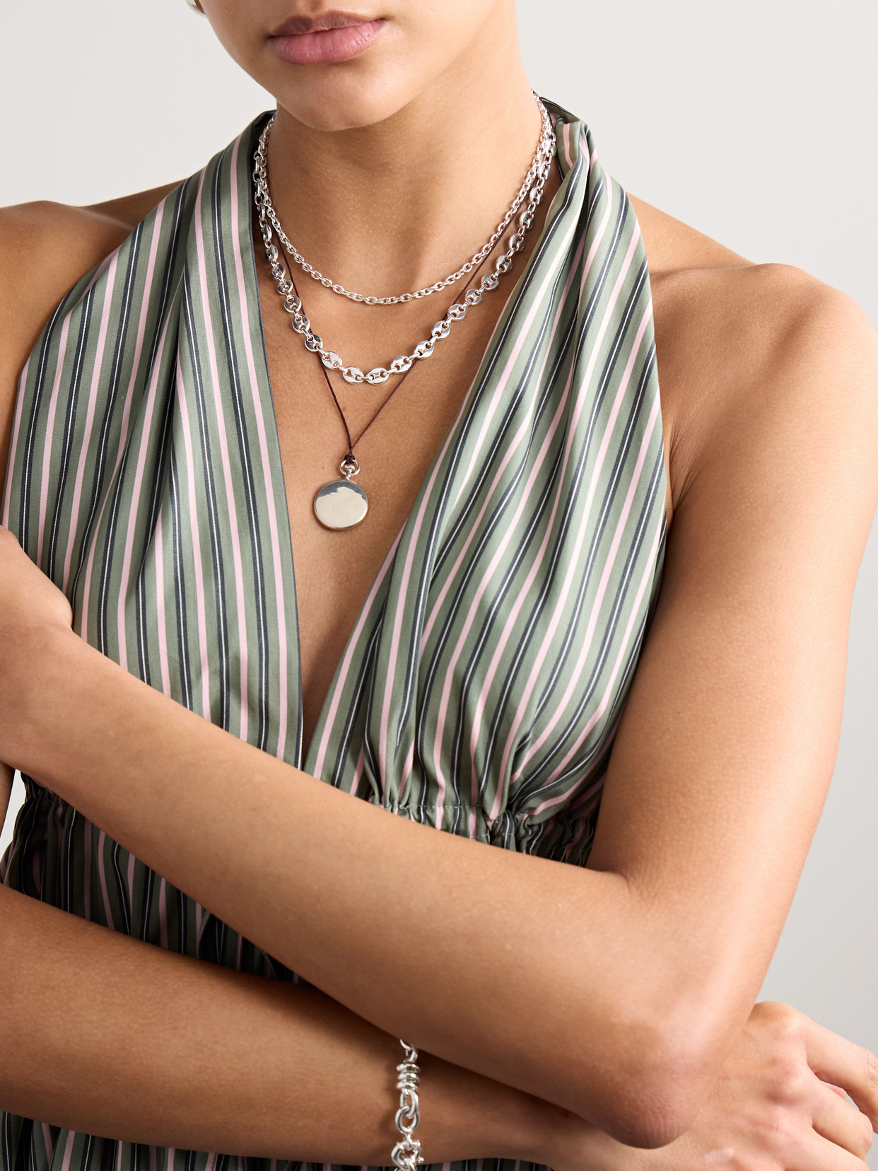 Loren Stewart Nauticus Sterling Silver Necklace In Silver