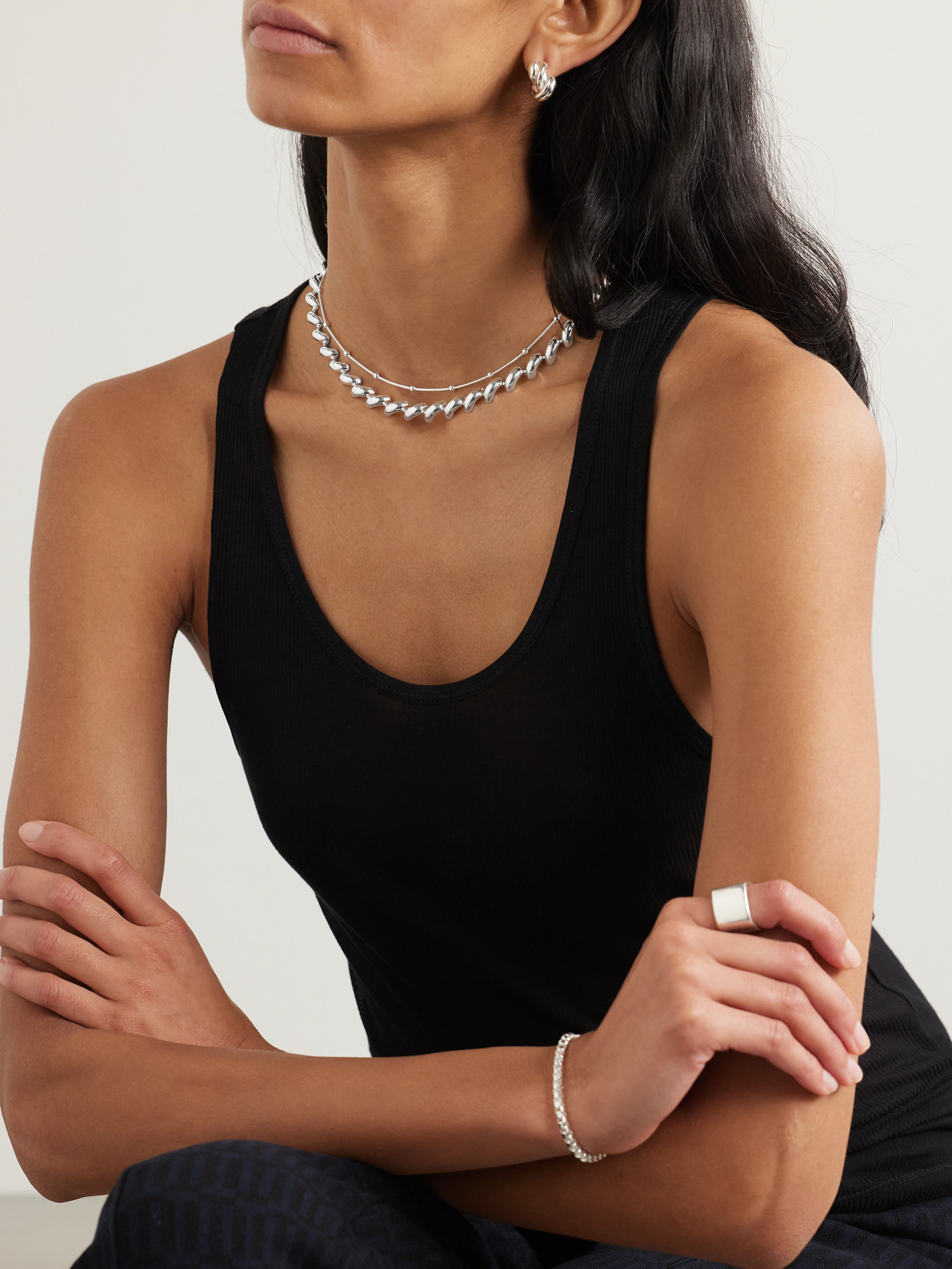 Loren Stewart Clyde Sterling Silver Necklace In Silver