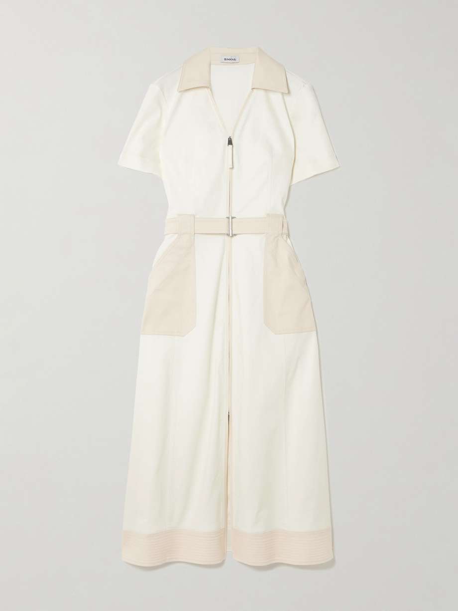 hanover cotton-blend twill shirt dress