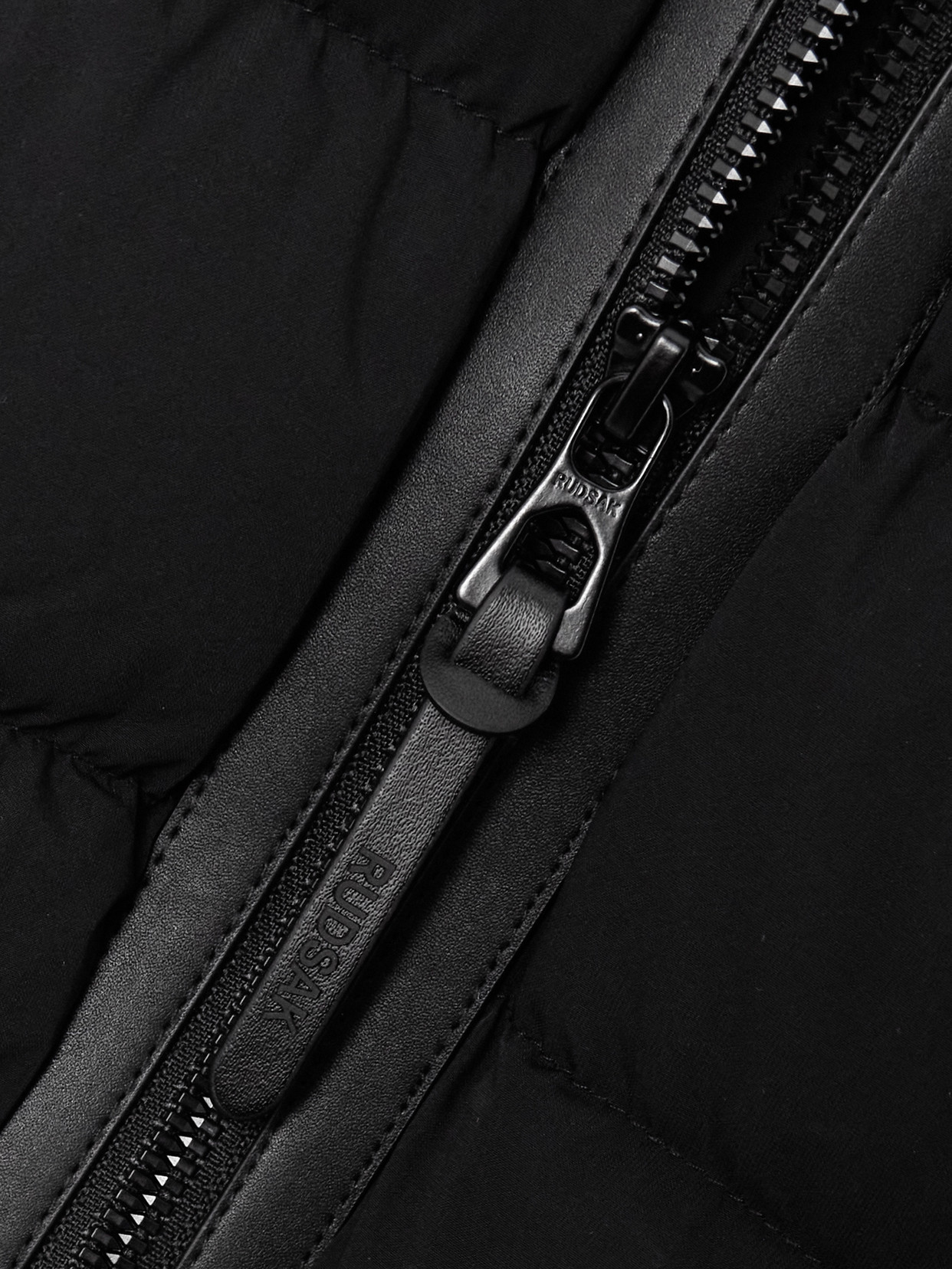 Rudsak + Net Sustain Danna Appliquéd Quilted Hooded Soft-stretch Down Ski Jacket In Black