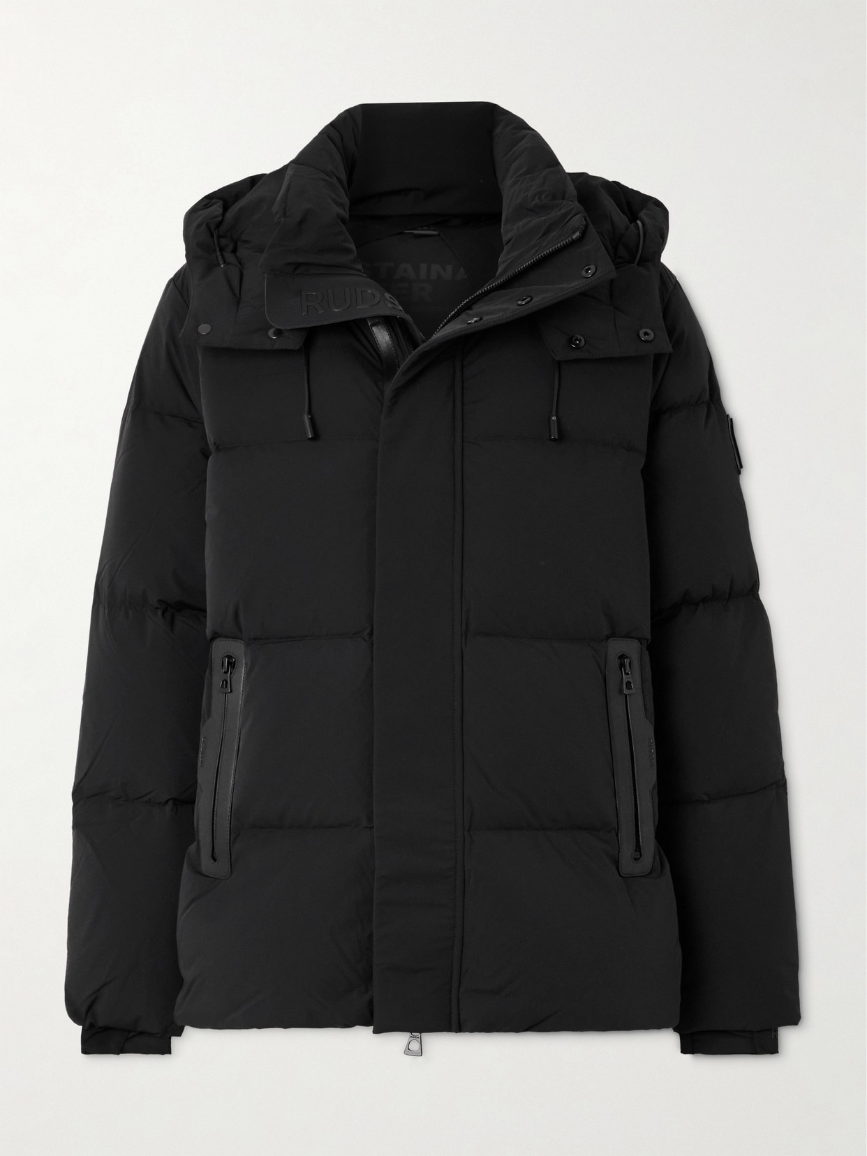 Rudsak + Net Sustain Danna Appliquéd Quilted Hooded Soft-stretch Down Ski Jacket In Black