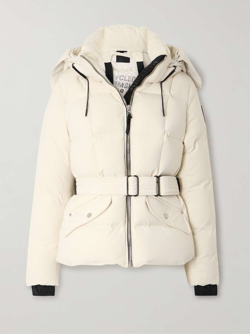 RUDSAK Caira Belted Padded Quilted Recycled-stormshell Hooded Down Jacket