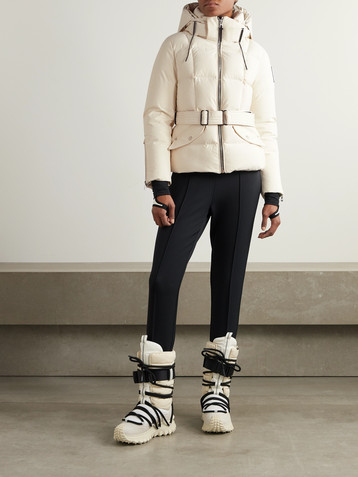 RUDSAK Caira belted padded quilted recycled-Stormshell hooded down jacket