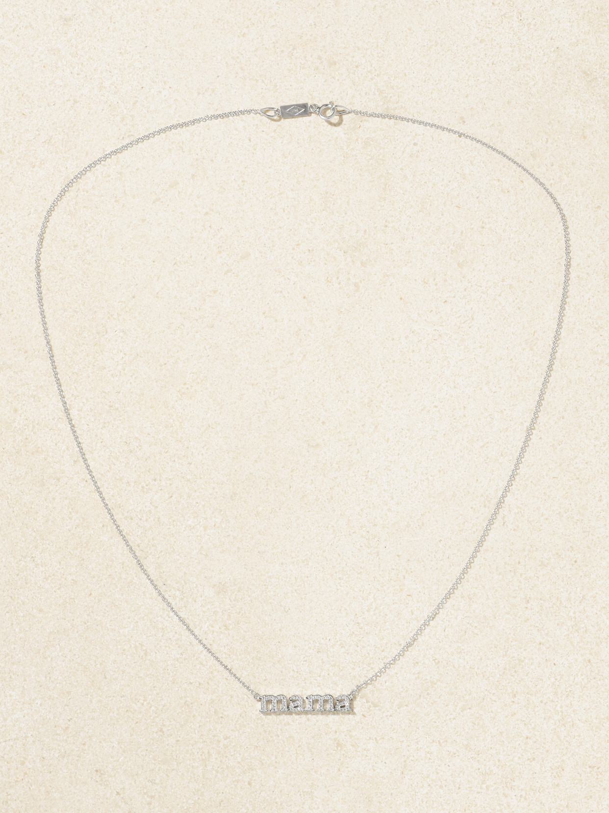 JENNIFER MEYER MAMA 18-KARAT WHITE GOLD NECKLACE