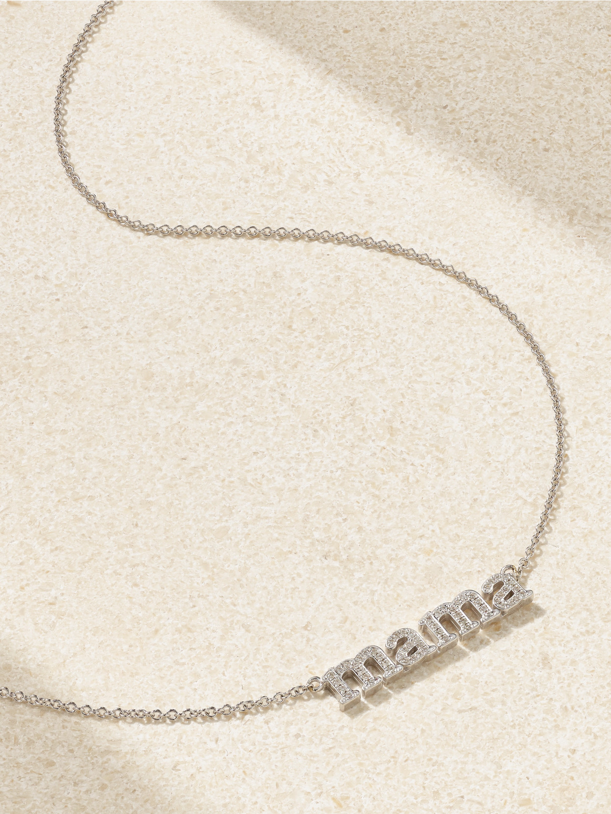 Jennifer Meyer Mama 18-karat White Gold Necklace In Silver
