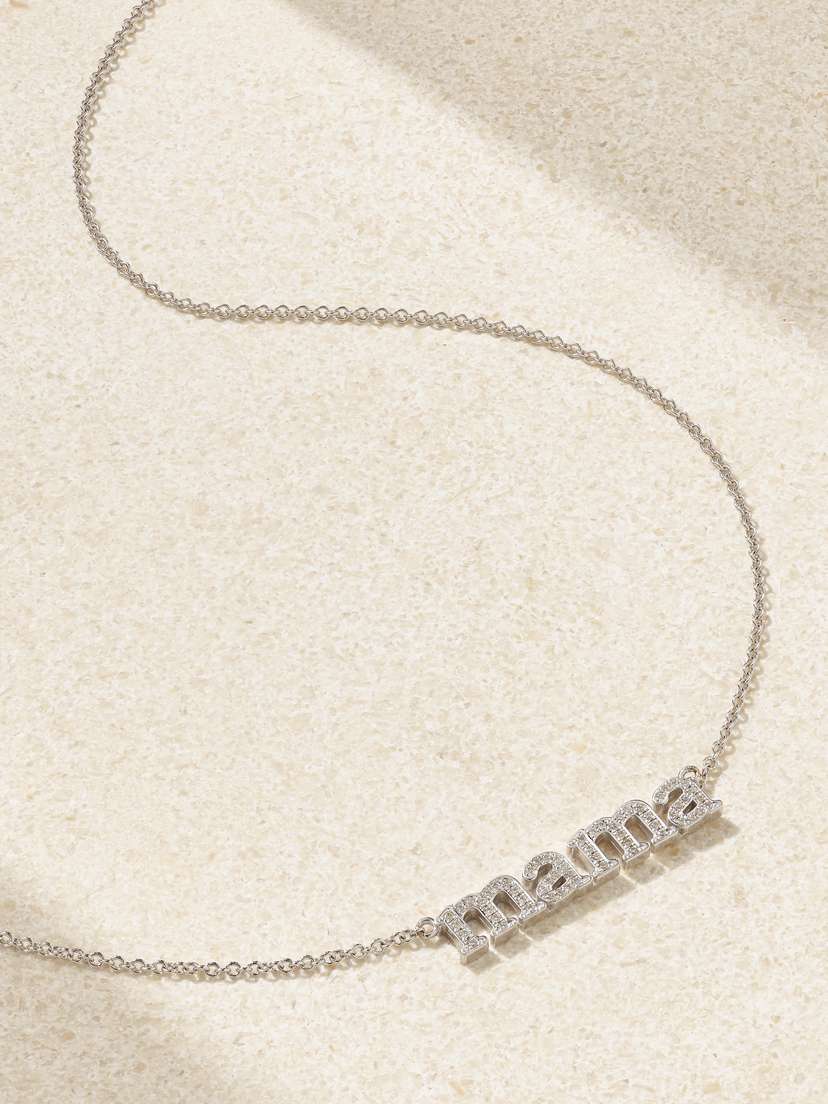 Jennifer Meyer Mama 18-karat White Gold Necklace