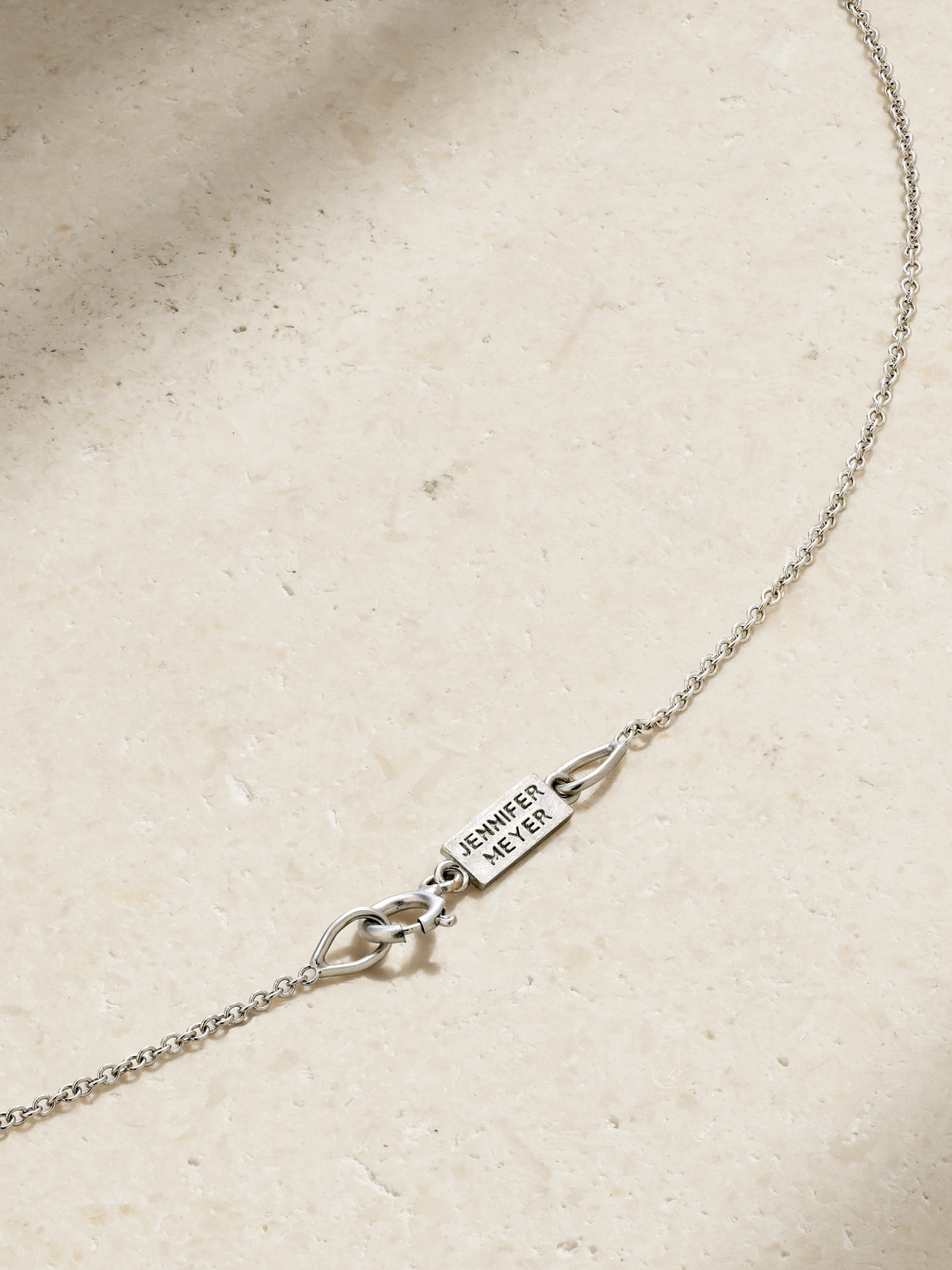 Jennifer Meyer Wishbone 18-karat White Gold Diamond Necklace In Silver