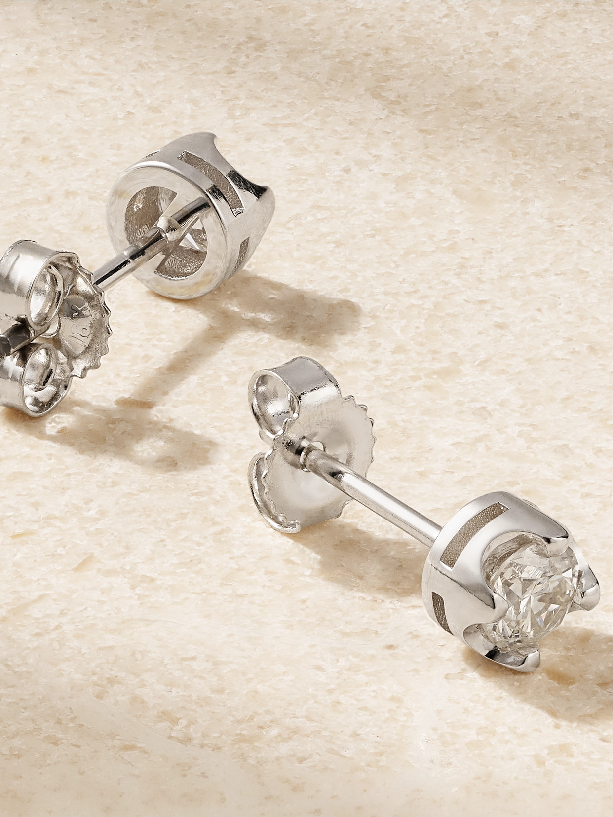Jennifer Meyer Small Illusion 18-karat White Gold Diamond Earrings In Silver