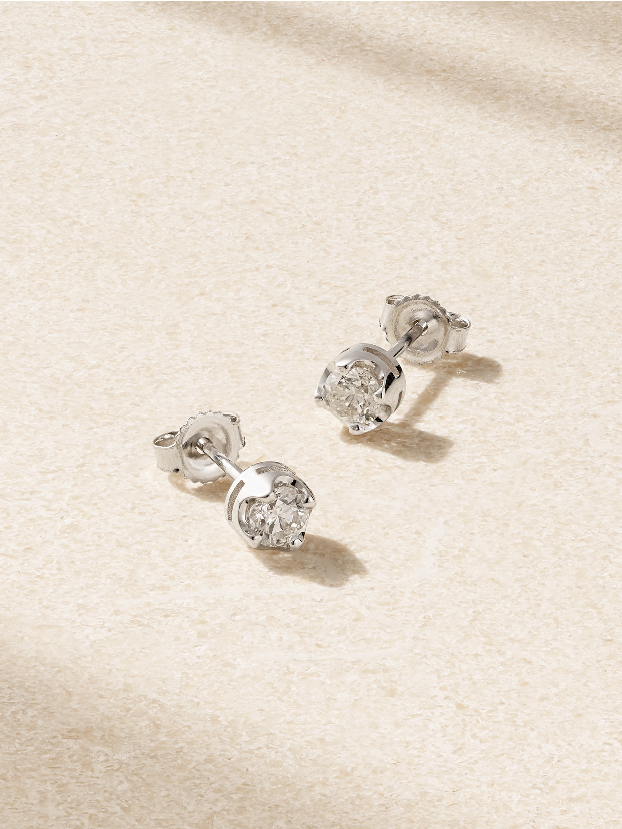 Jennifer Meyer Small Illusion 18-karat White Gold Diamond Earrings In Metallic