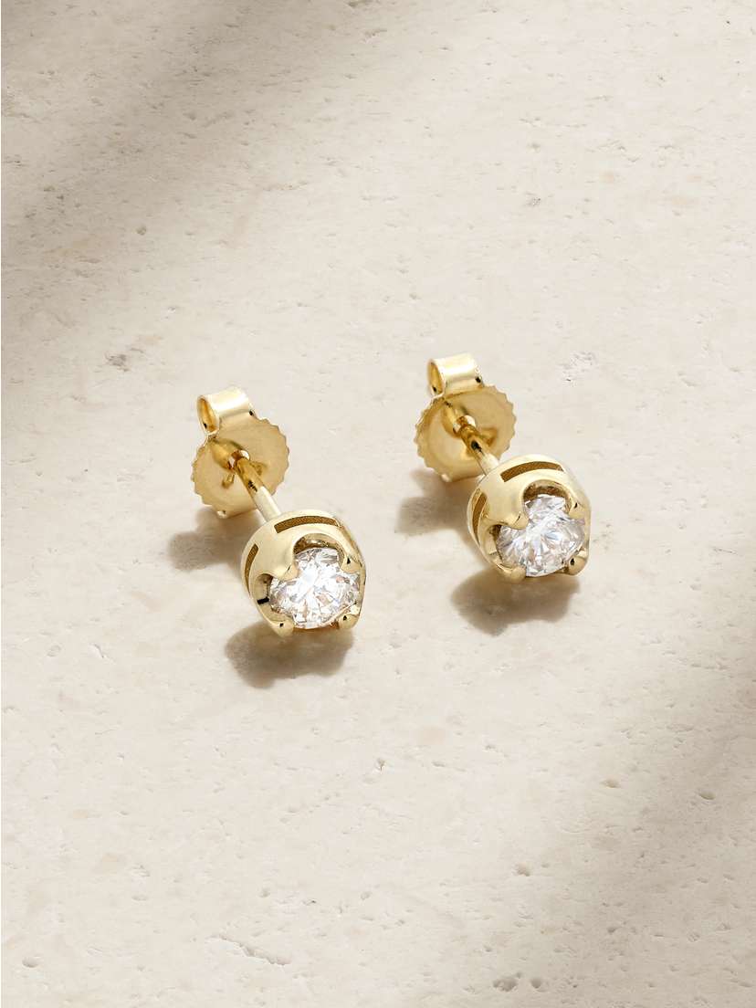 Jennifer Meyer Small Illusion 18-karat Gold Diamond Earrings