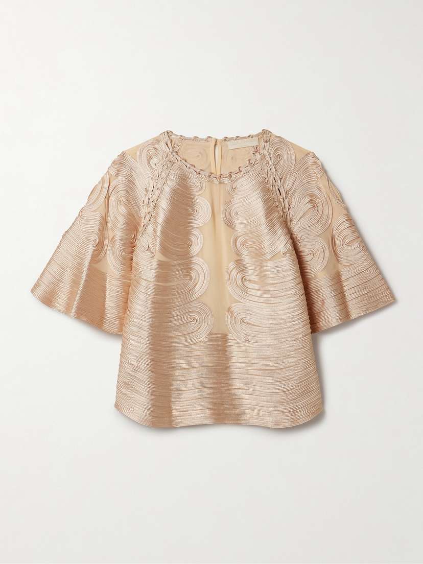 Ulla Johnson Marlo Appliquéd Silk-chiffon Blouse