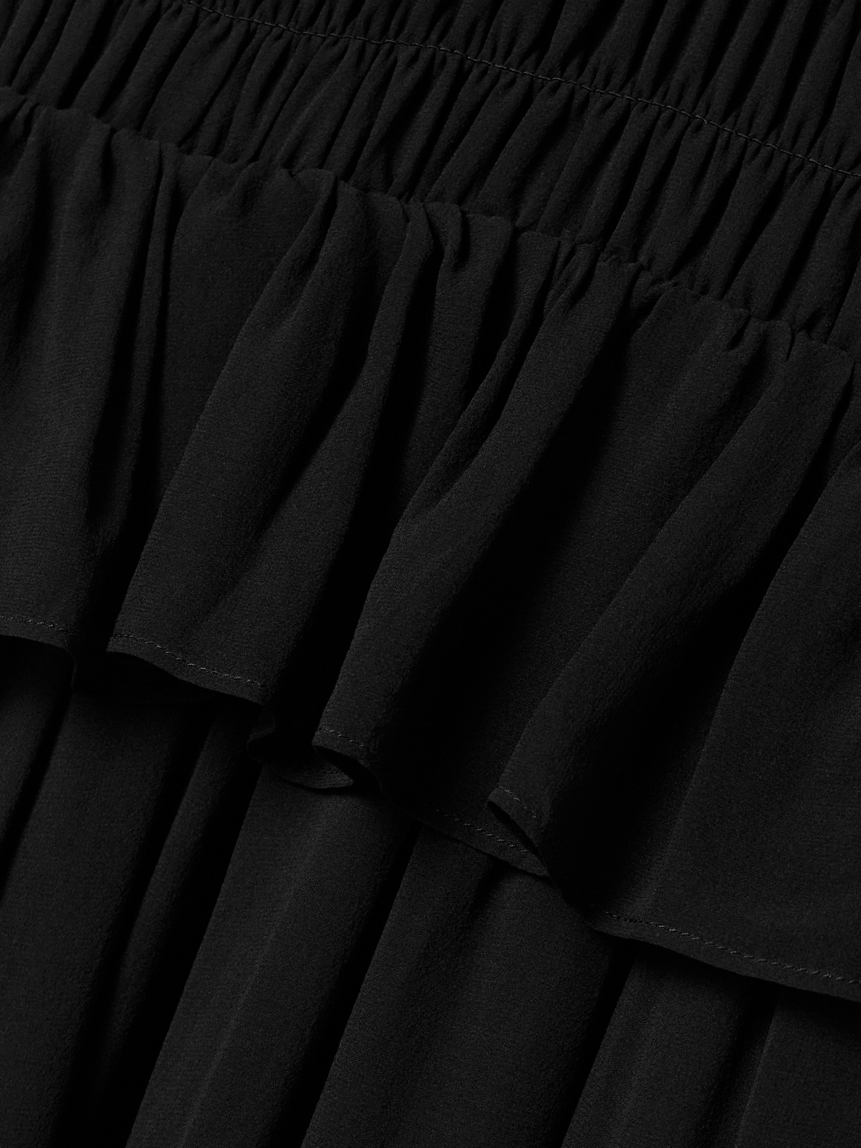 Shop Ulla Johnson Adeline Shirred Silk Crepe De Chine Peplum Midi Dress In Black