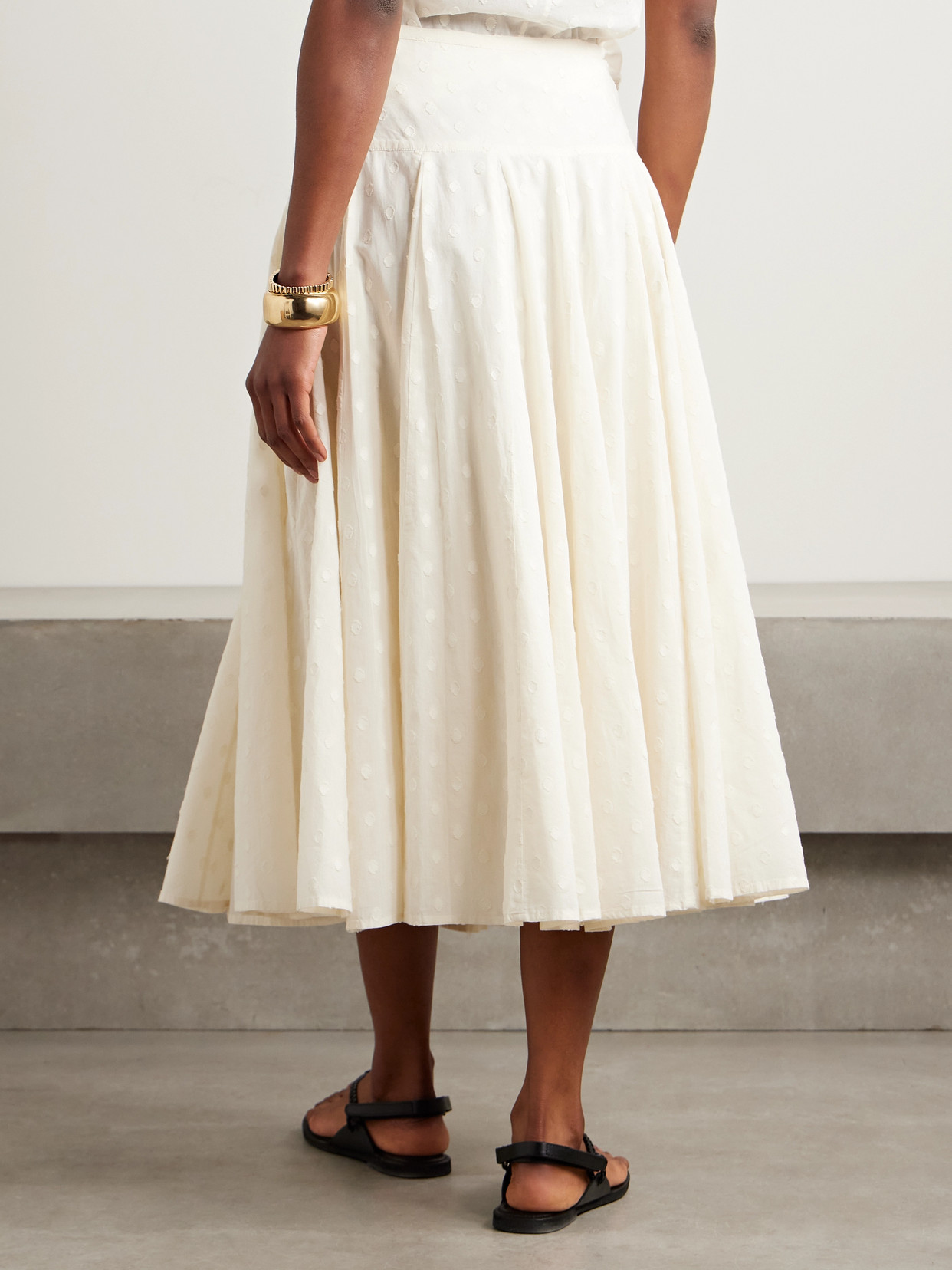 ULLA JOHNSON LUISA FIL COUPÉ COTTON-VOILE MIDI SKIRT 