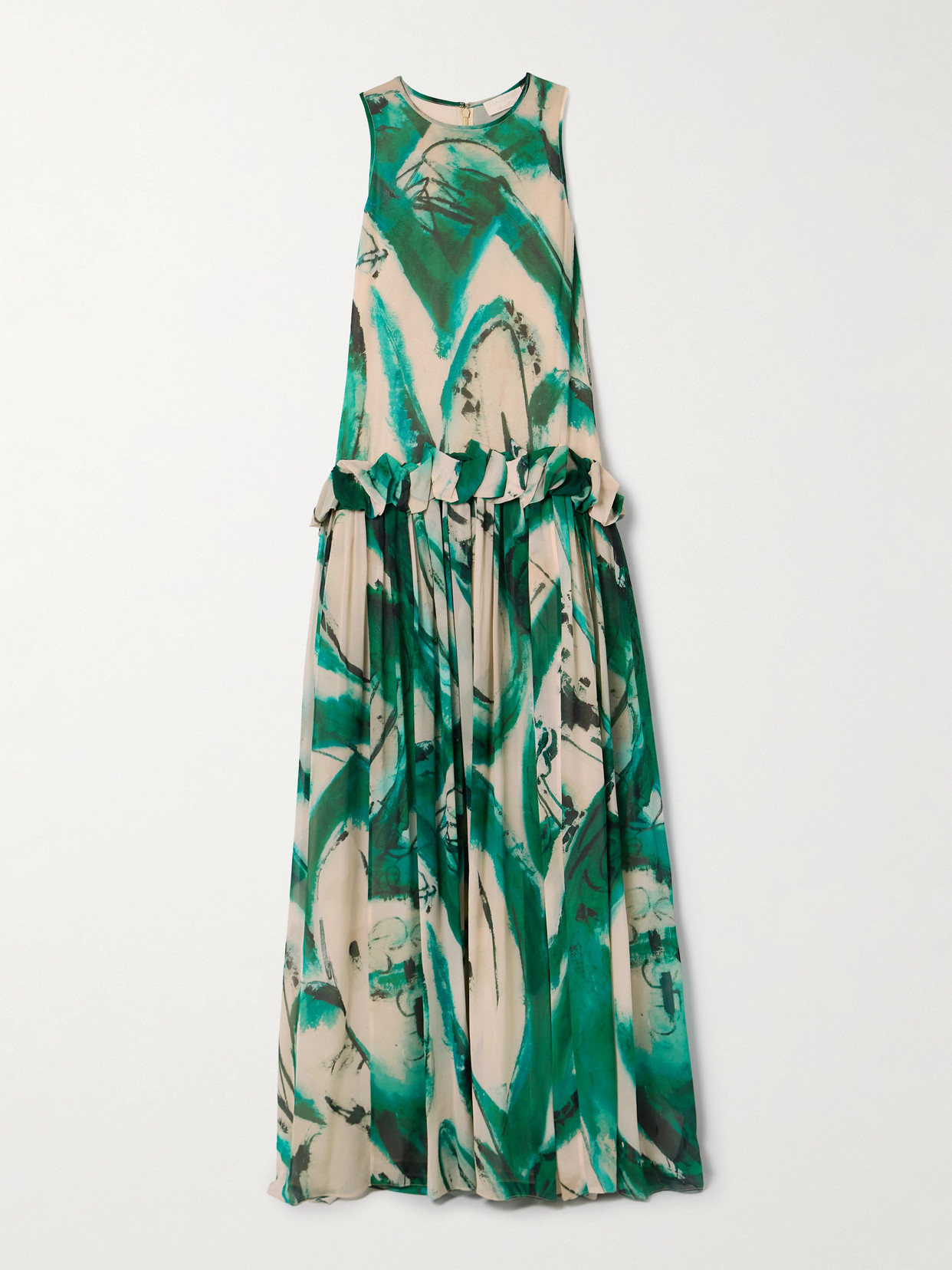 Ulla Johnson Helen Abstract-print Gown In Green