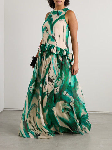 Ulla Johnson + Lee Krasner Helen ruffled printed silk-georgette gown