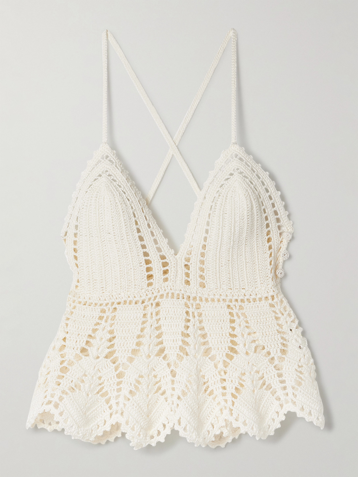 Ulla Johnson Delfina Crocheted Cotton Tank In White