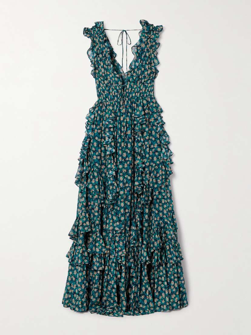 Ulla Johnson Florella Ruffled Floral-print Silk-chiffon Gown