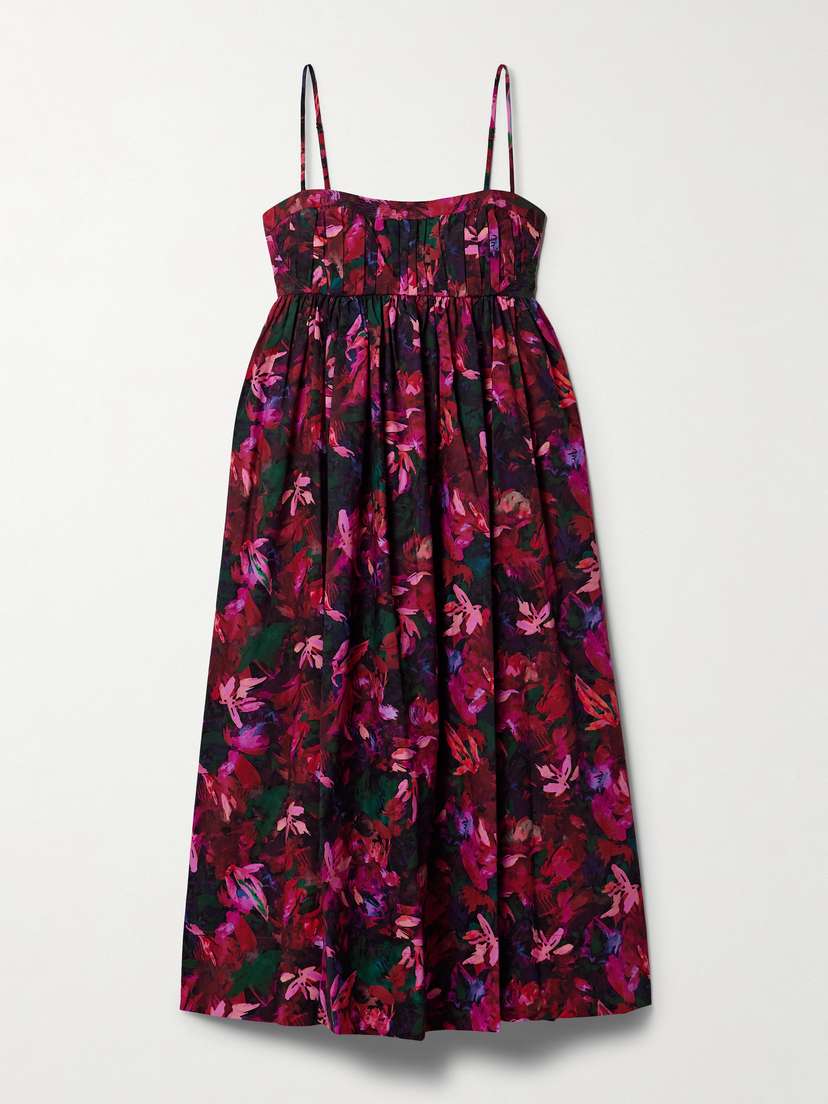 Ulla Johnson Lucille Gathered Floral-print Cotton-poplin Midi Dress