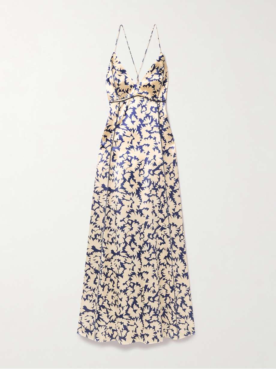 evie floral-print satin maxi dress