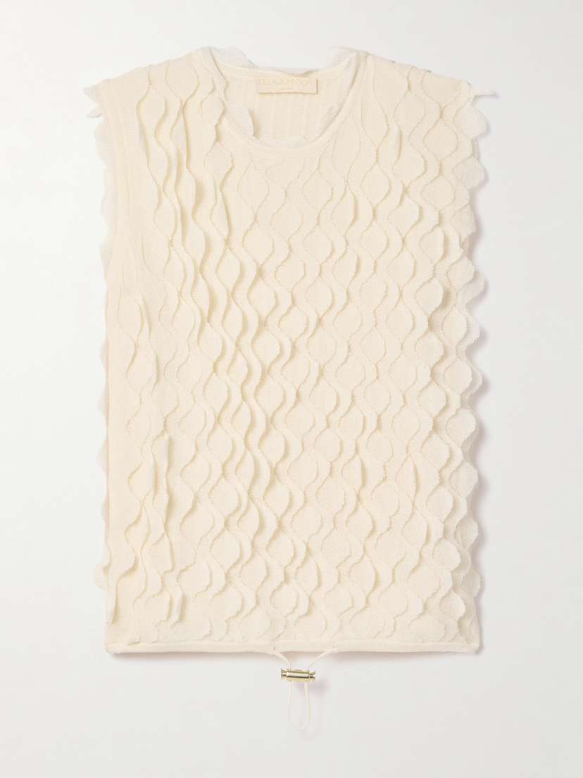 Ulla Johnson Maelys Layered Scalloped Cotton-blend Top